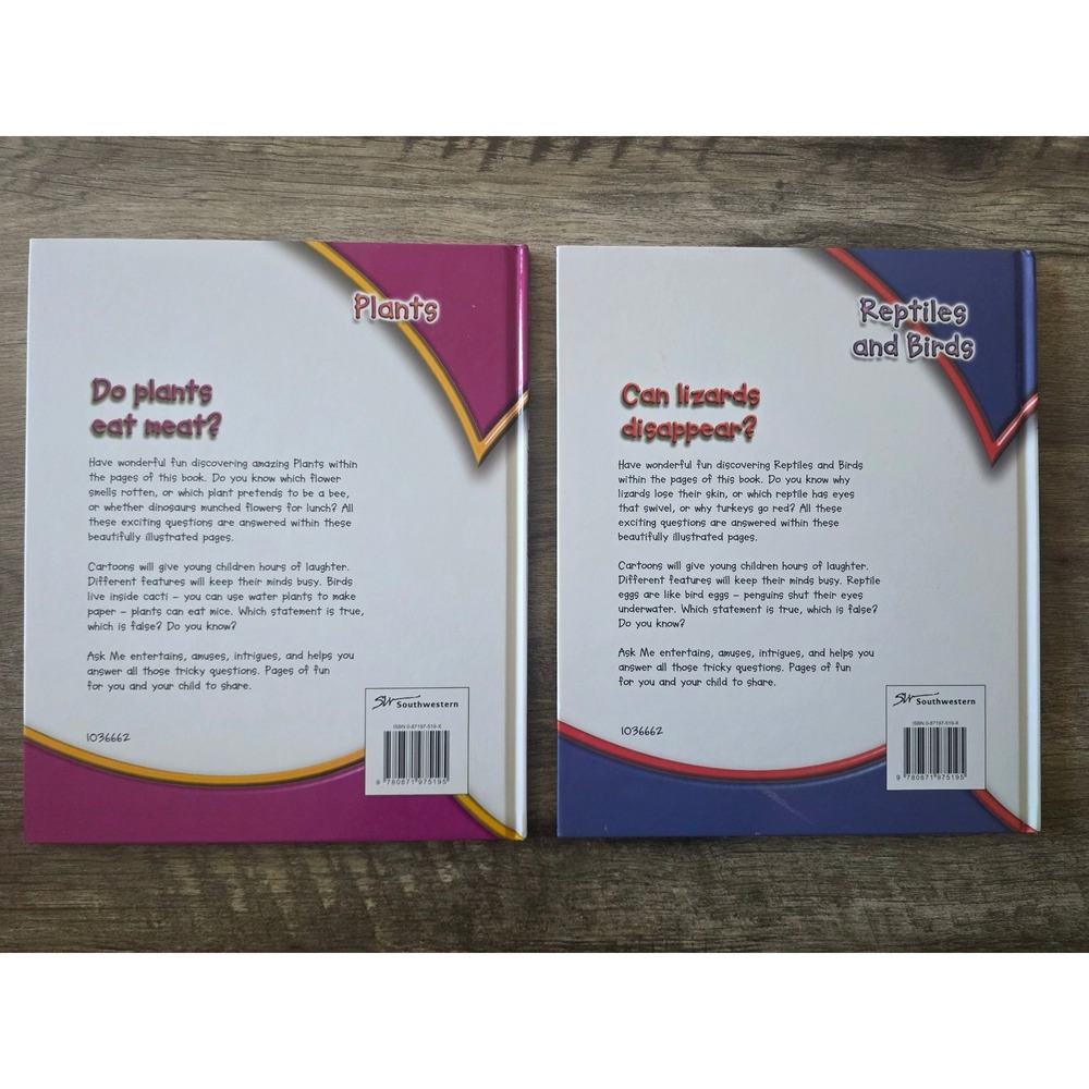 Ask Me Lot 2 Hardcover Books Southwestern Advantage Homeschool Plants & Lizards - Picture 2 of 4